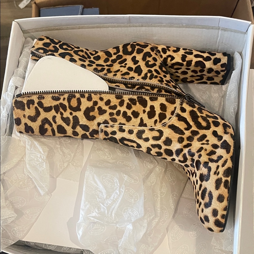 Steve Madden Leopard Print Ankle Boots